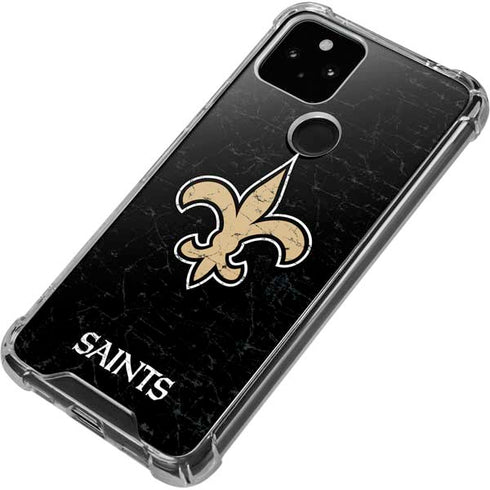 NFL New Orleans Saints Distressed Google Pixel 5 Clear Case